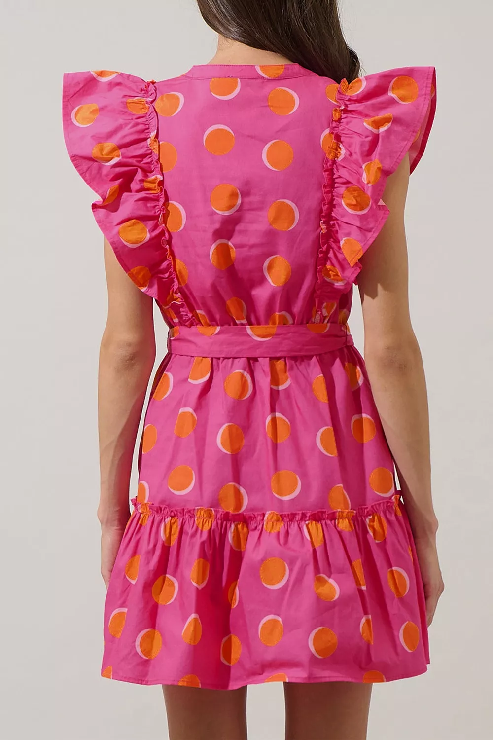 Ruffle Sleeve Polka Dot Mini Dress, image 2