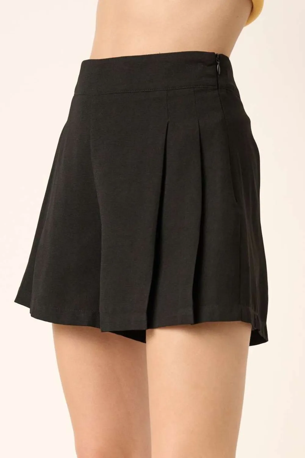 Side Invisible Zipper Pleated Shorts, image 4