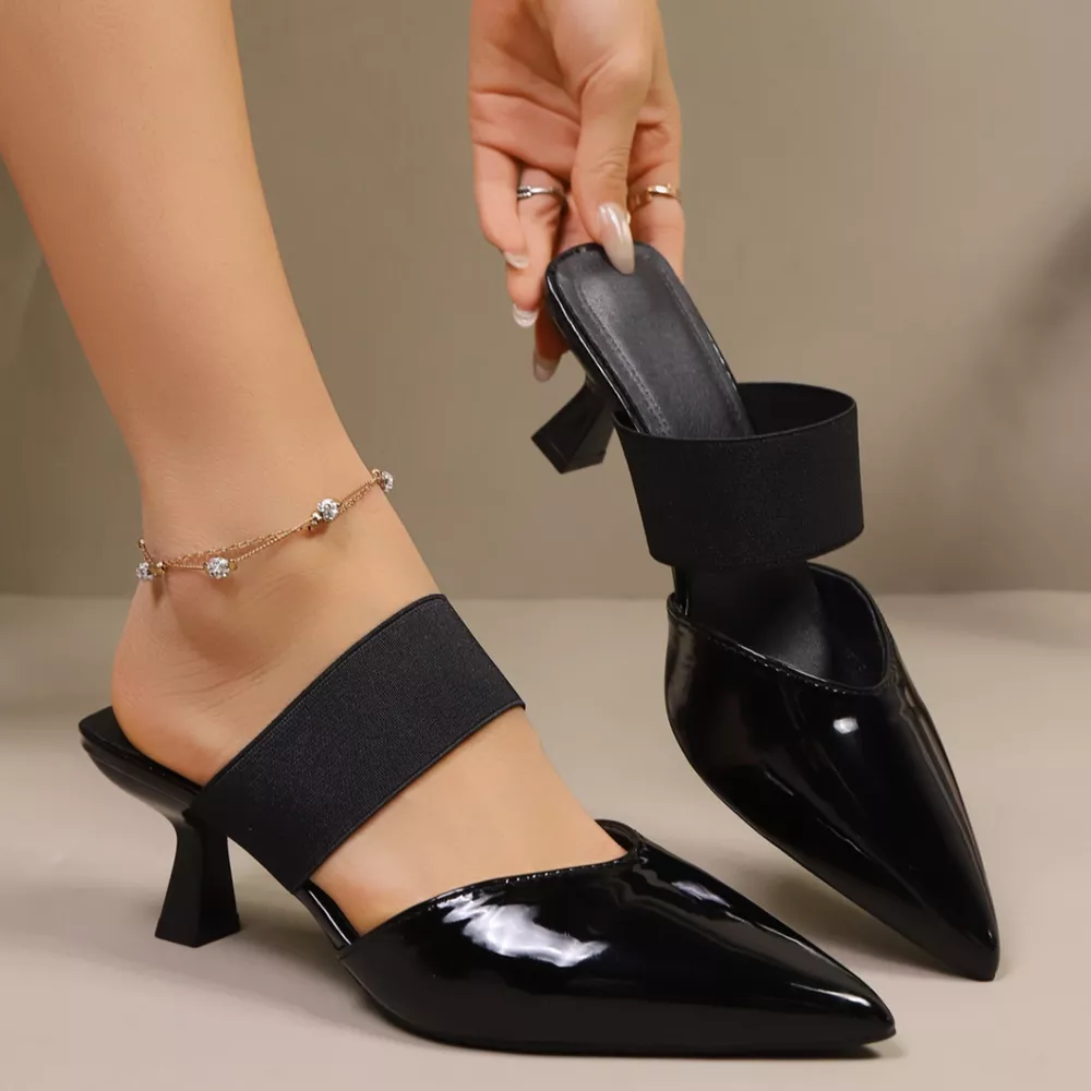 Point Toe Flare Heel Sandals, image 5