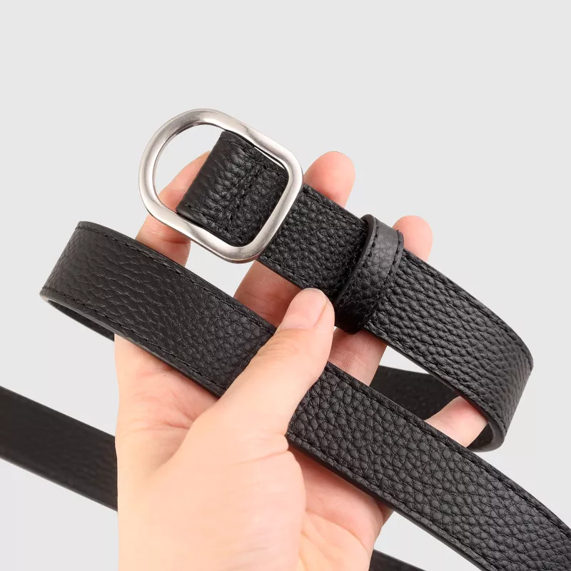 Leather Belt with Silver Buckle, image 4