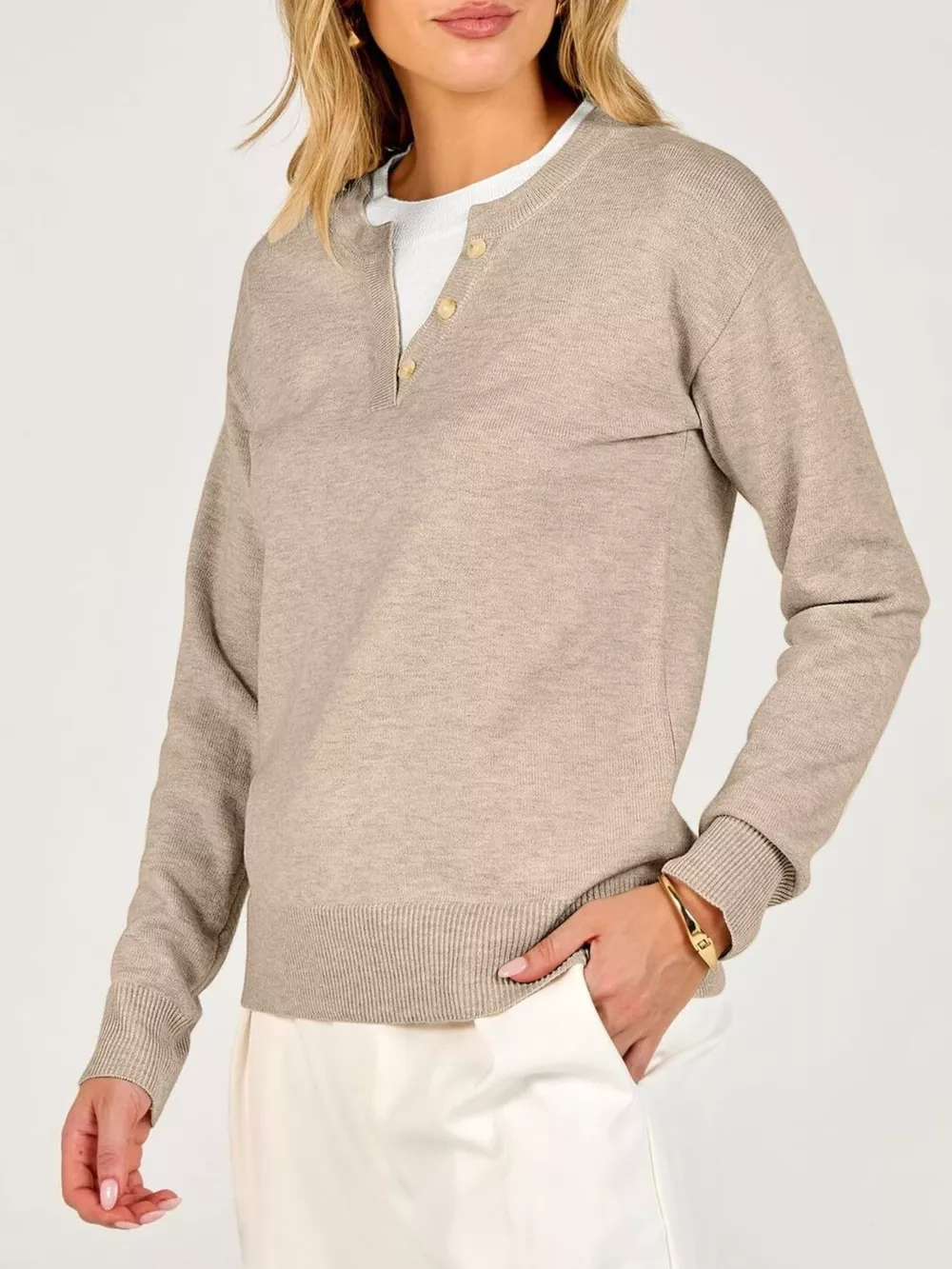 Long Sleeve Dropped Shoulder Sweater, image 4