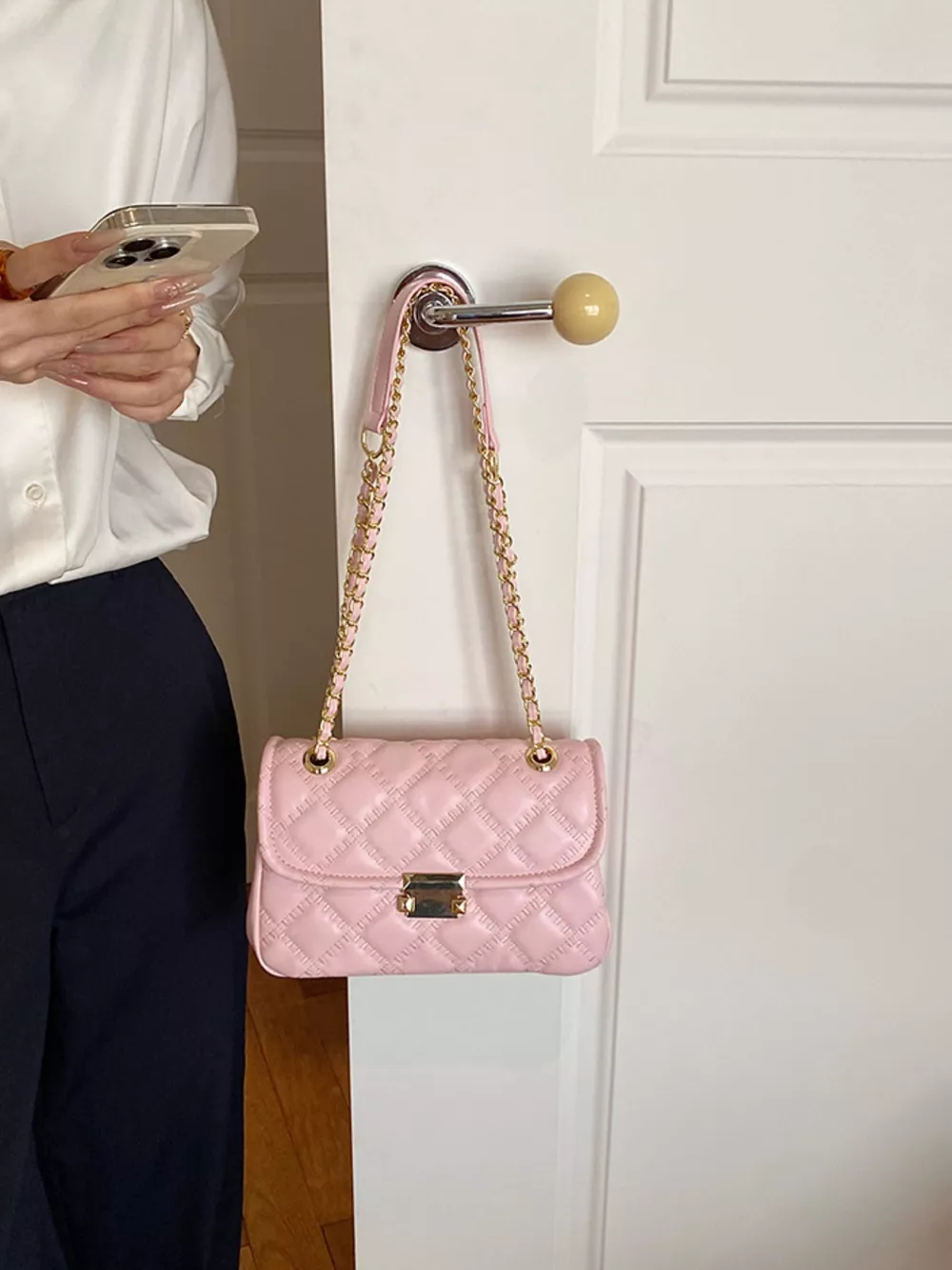 Quilted Chain Crossbody Bag