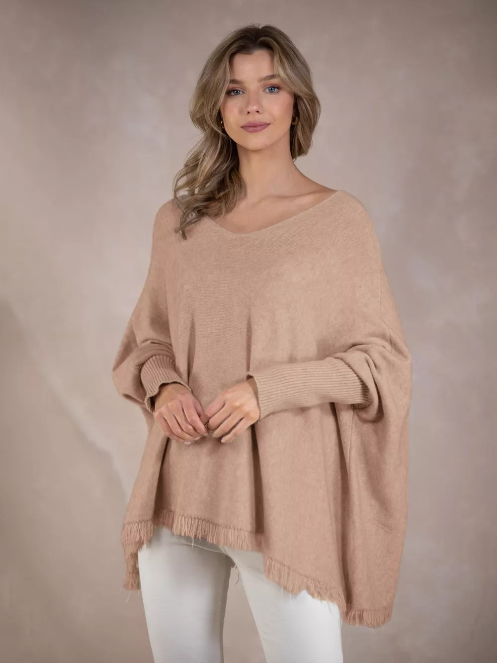 Raw Hem V-Neck Sweater, image 8