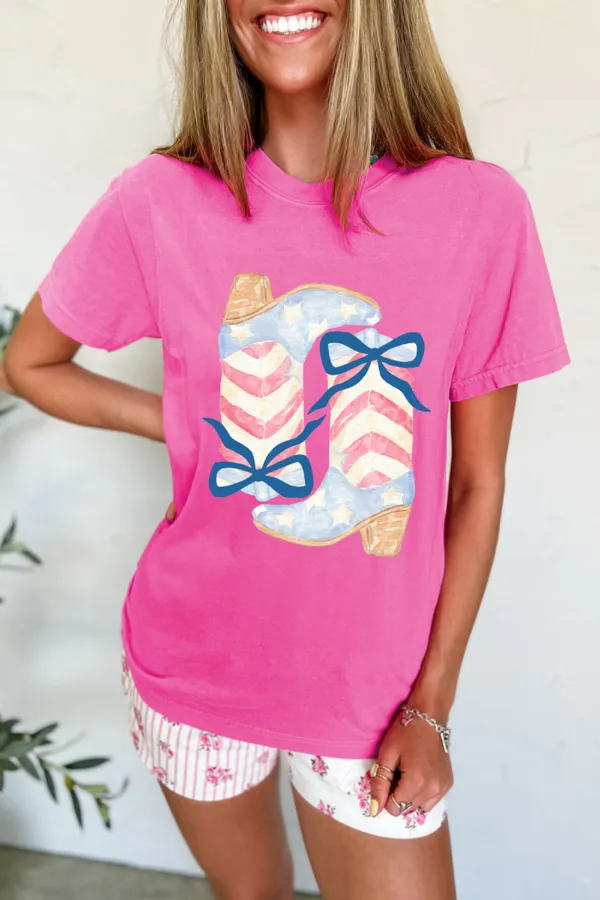 Graphic Round Neck Short Sleeve T-Shirt, image 4
