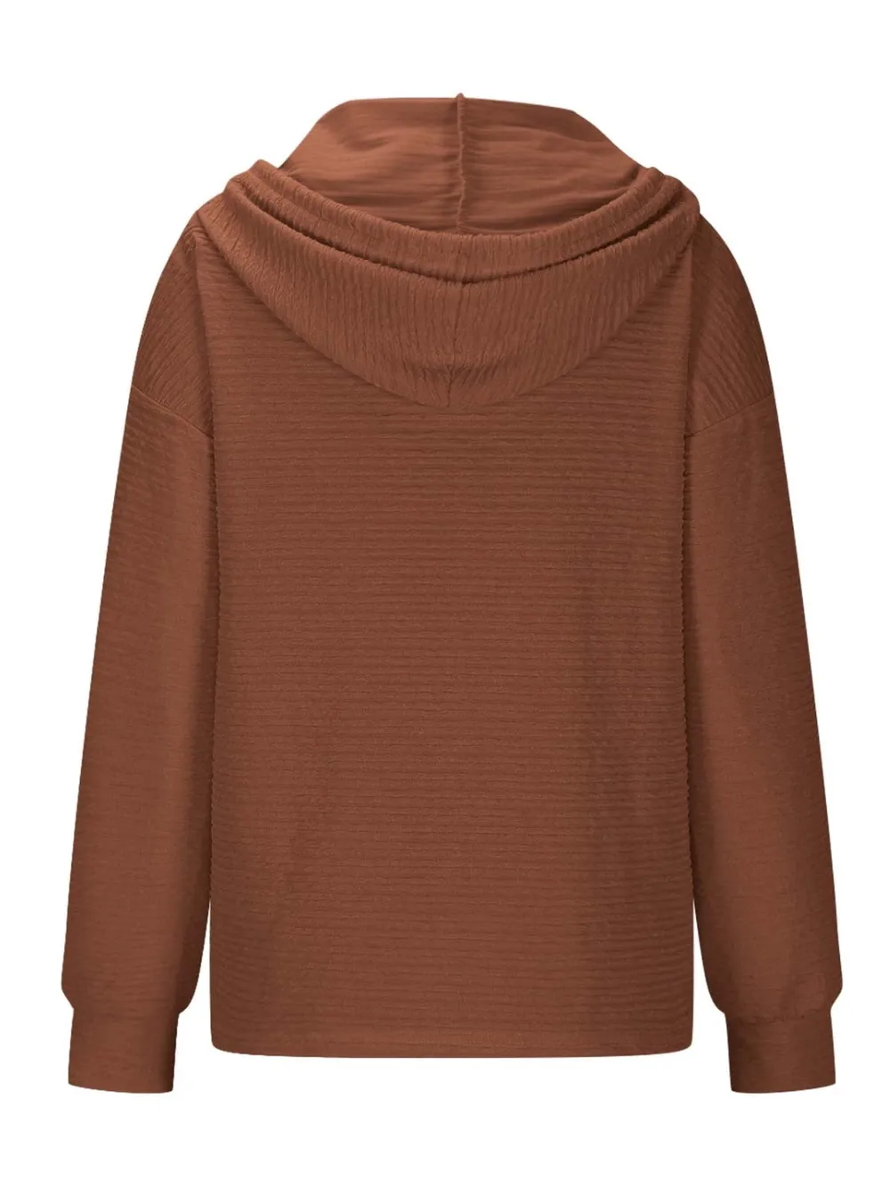 Drawstring Quarter Button Long Sleeve Hoodie, image 23