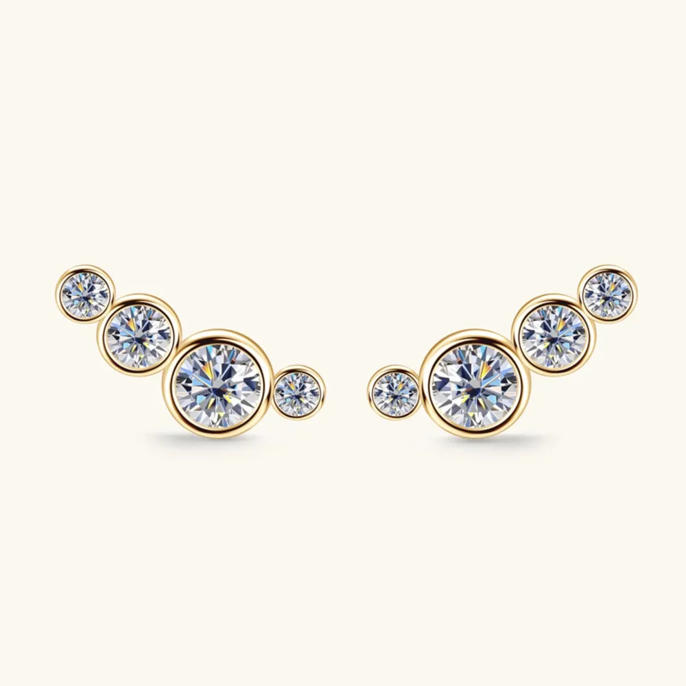 Moissanite 925 Sterling Silver Stud Earrings, image 4