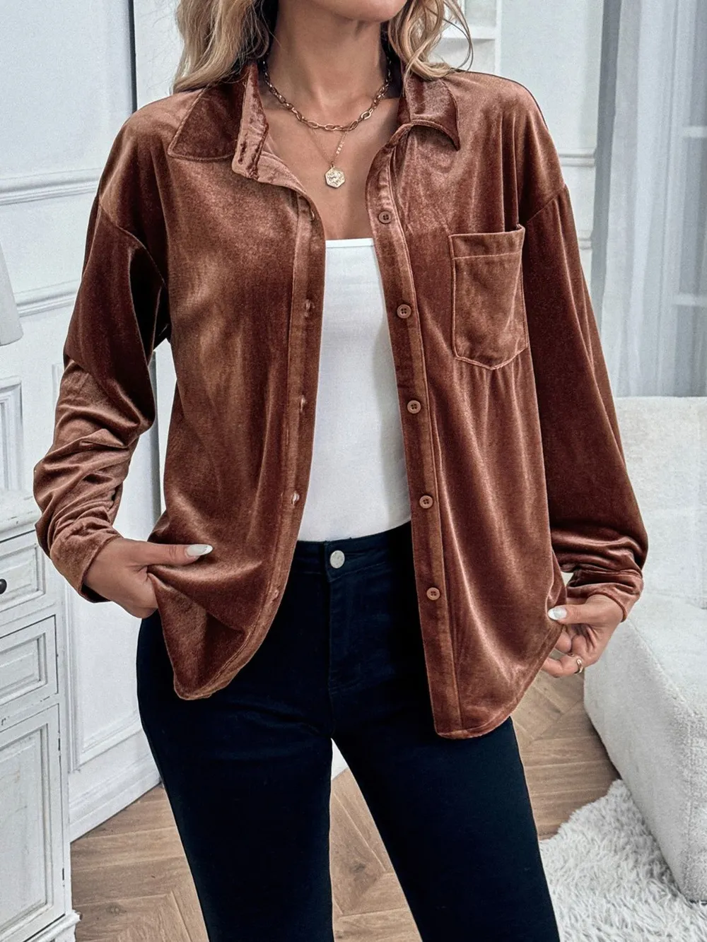 Button Up Long Sleeve Shirt, image 7
