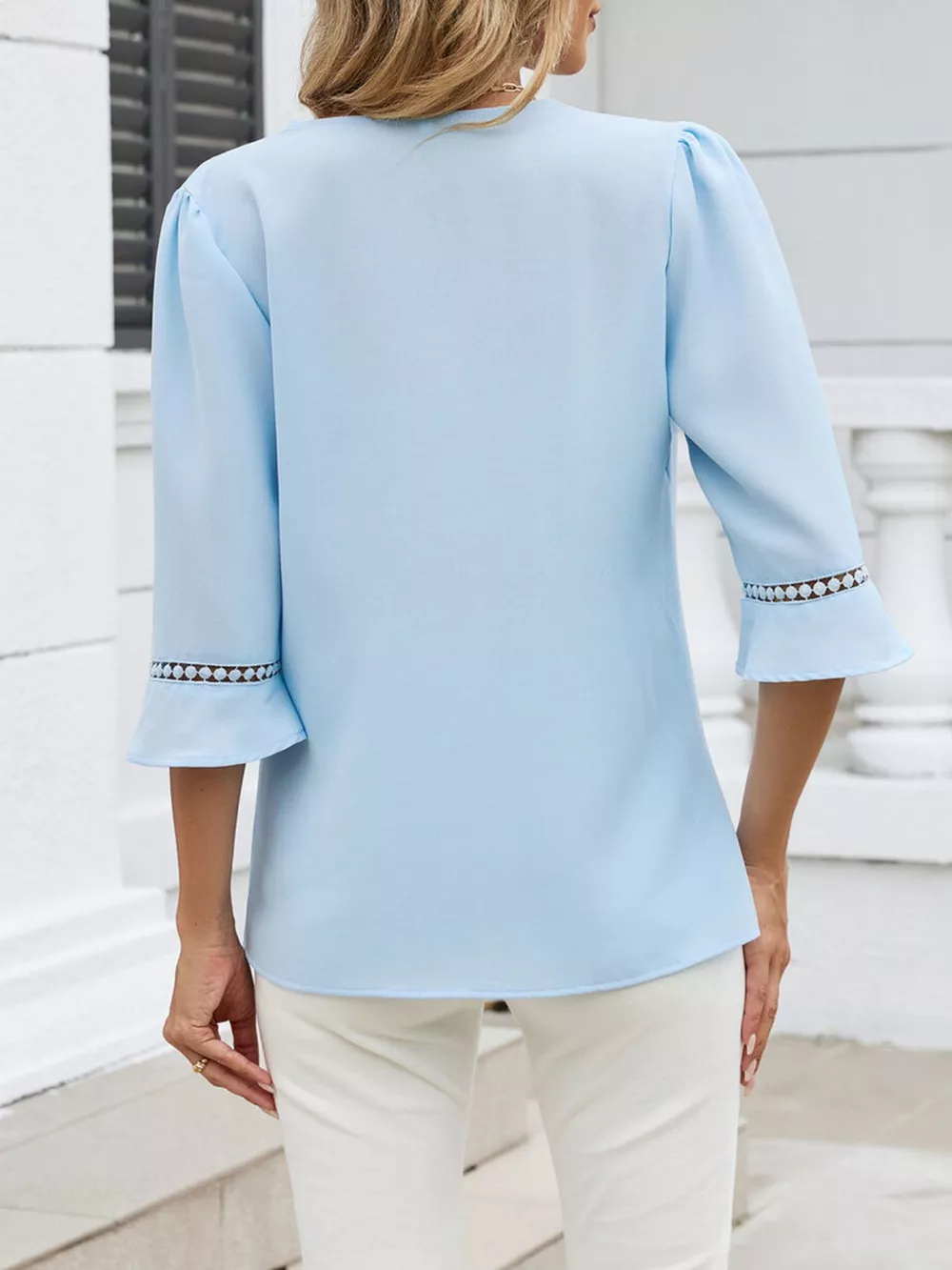 V-Neck 3/4 Sleeve Blouse, image 18