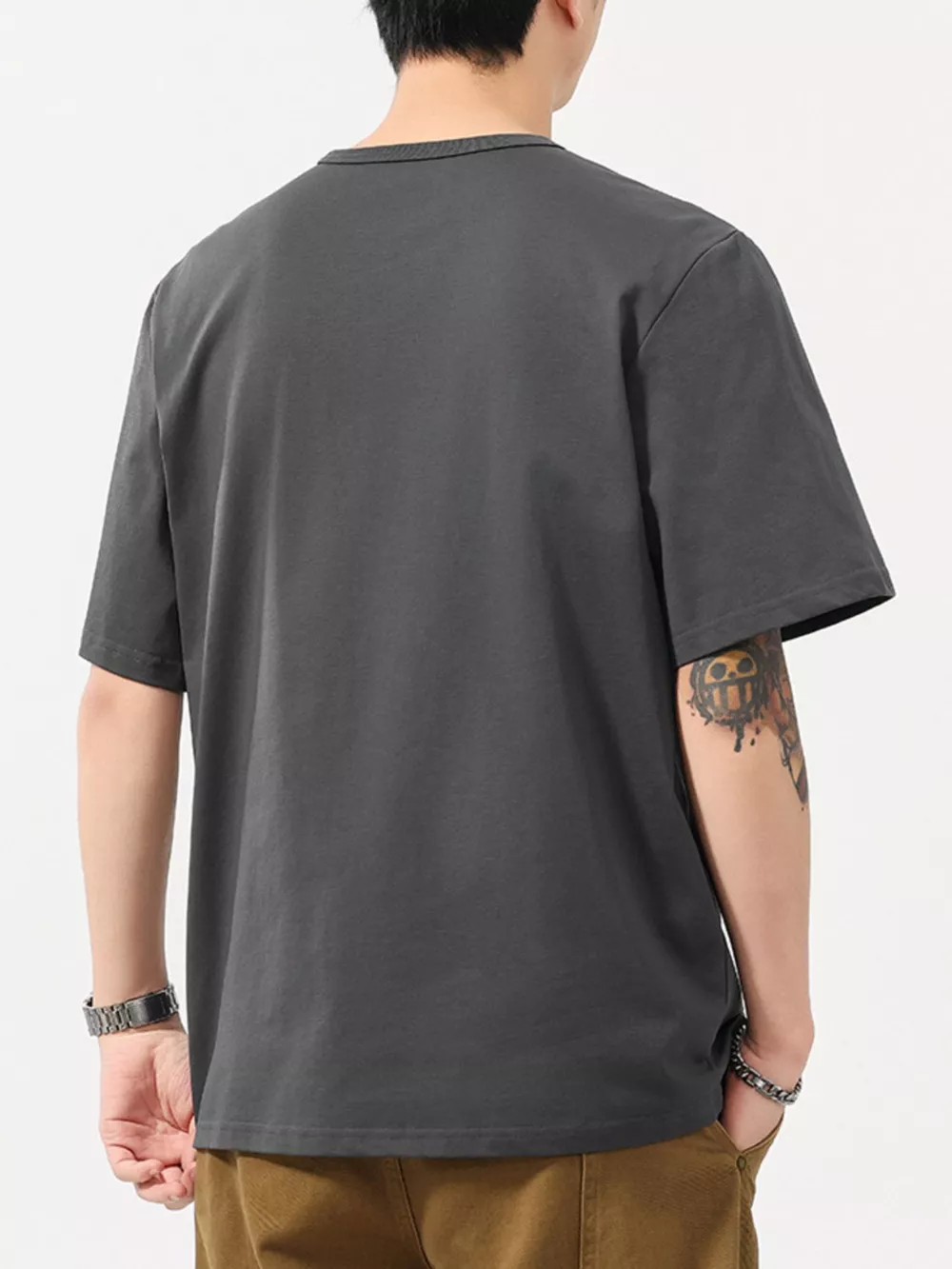 Men's Plus Size Button Detail Short Sleeve T-Shirt, image 5