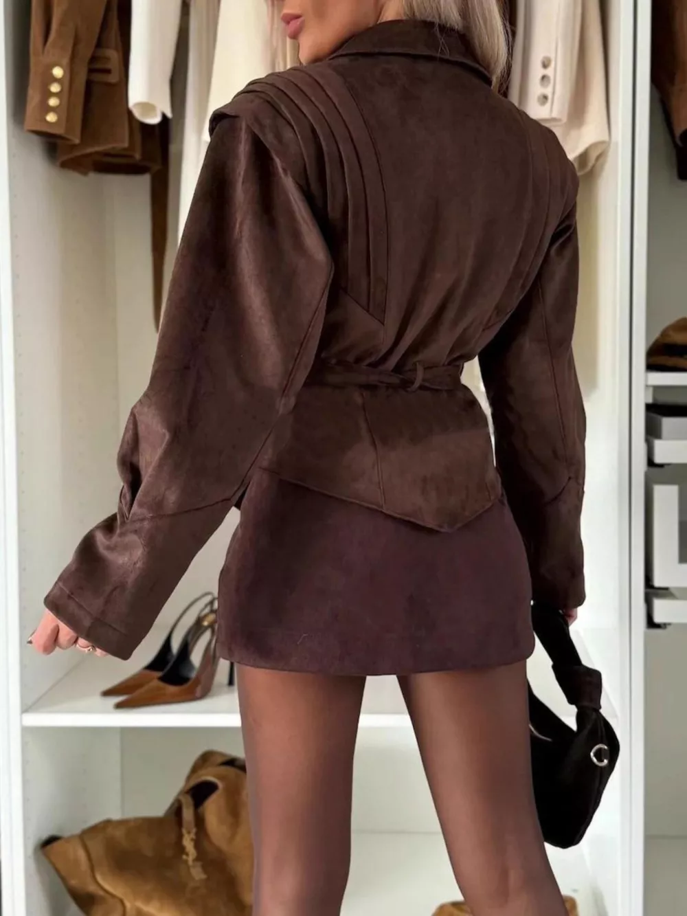 Lapel Collar Long Sleeve Jacket, image 2