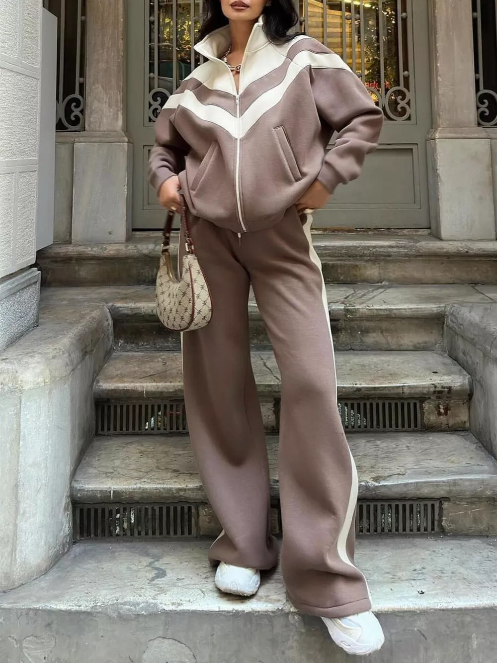 Color Block Zip-Up Outerwear and Pants Set, image 6