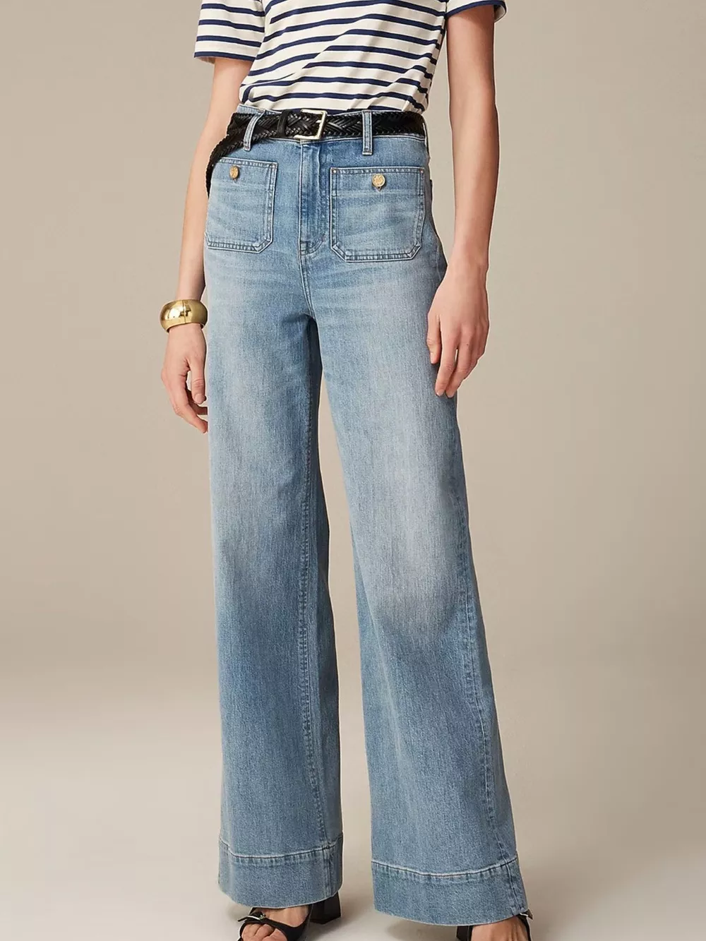 High-Waisted Jeans with Pockets, image 4