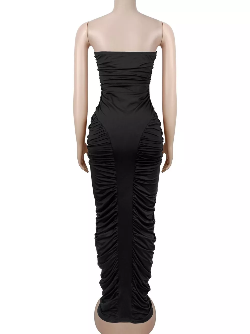 Strapless Ruched Bodycon Maxi Dress, image 6