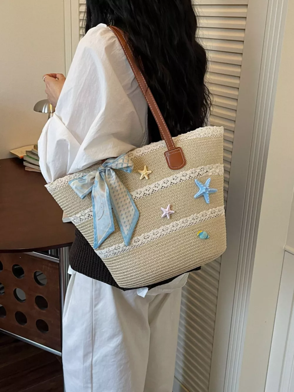 Straw Woven Shoulder Bag, image 2