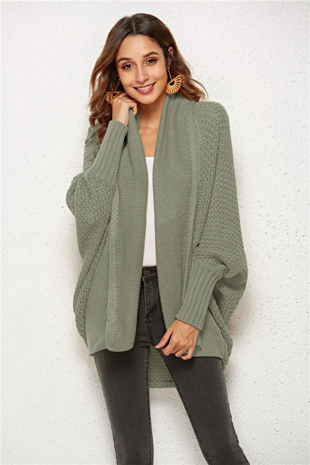Open Front Batwing Sleeve Cardigan, image 19