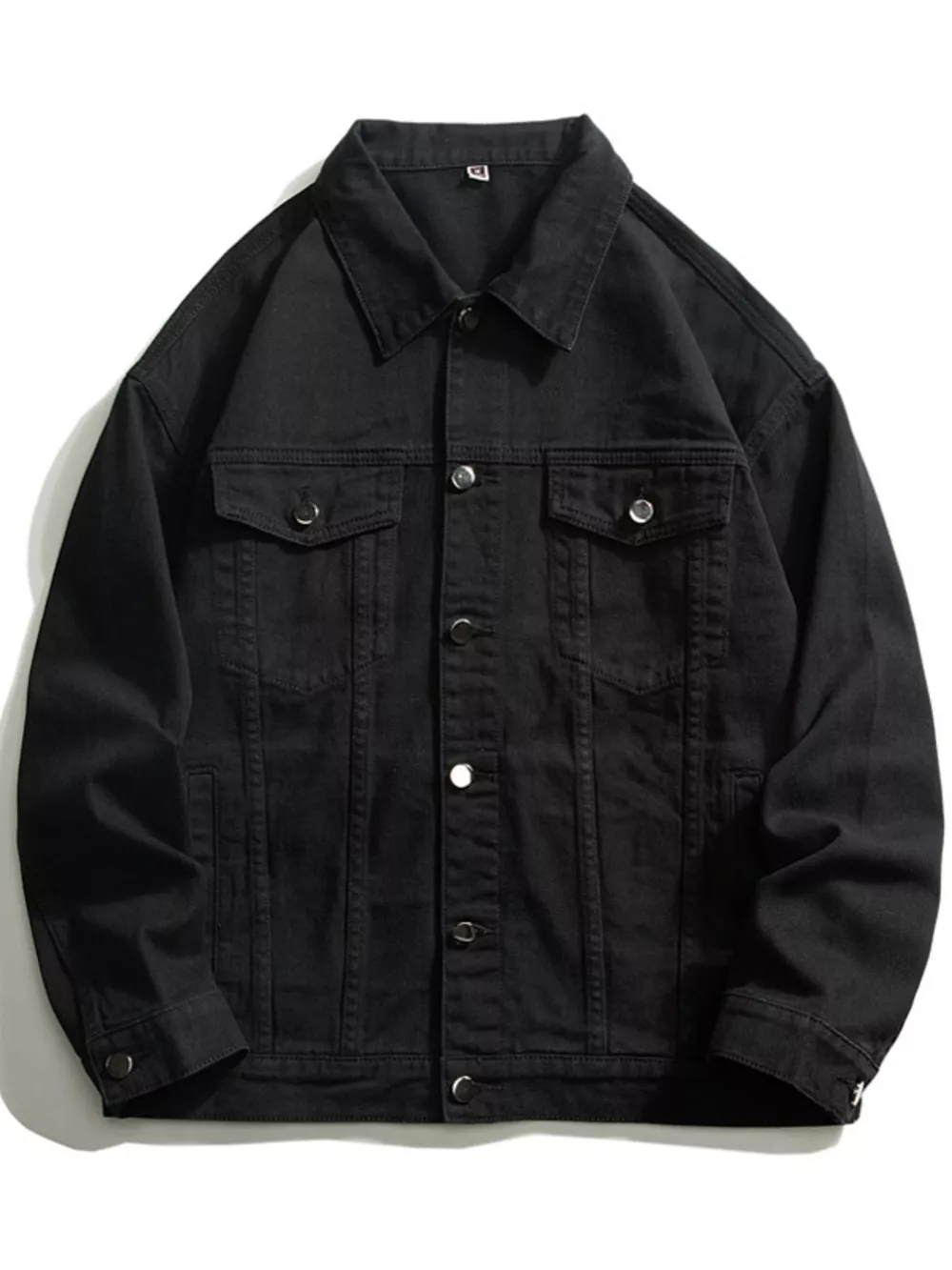 Men's Plus Size Button Up Long Sleeve Denim Jacket, image 4