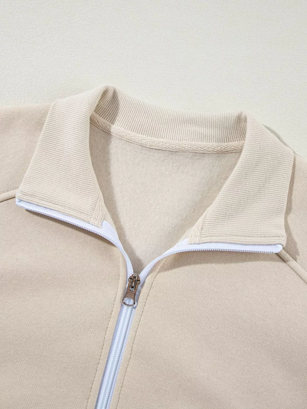 Drop Shoulder Zip Up Jacket and Drawstring Pants Active 2pcs Set, image 4