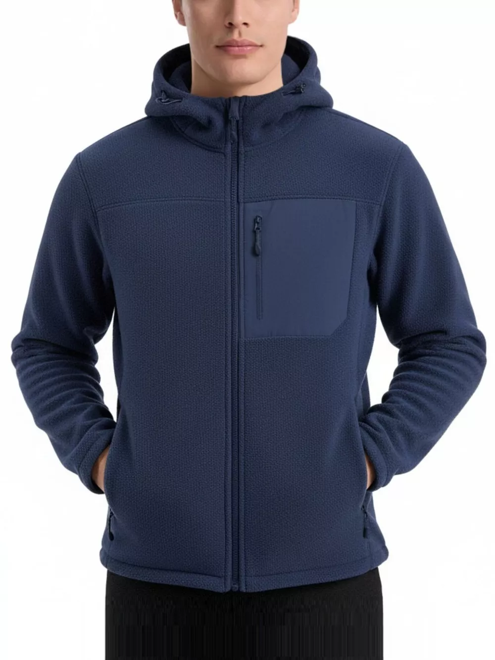 Men's Plus Size Hooded Fleece Full- Jacket, image 2
