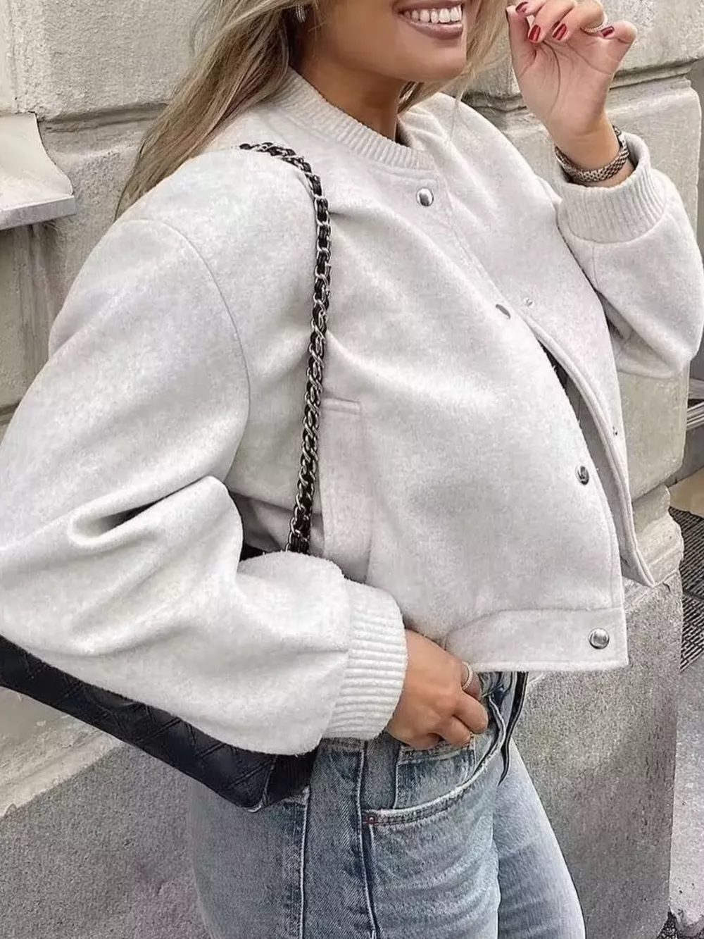 Snap Down Cropped Jacket