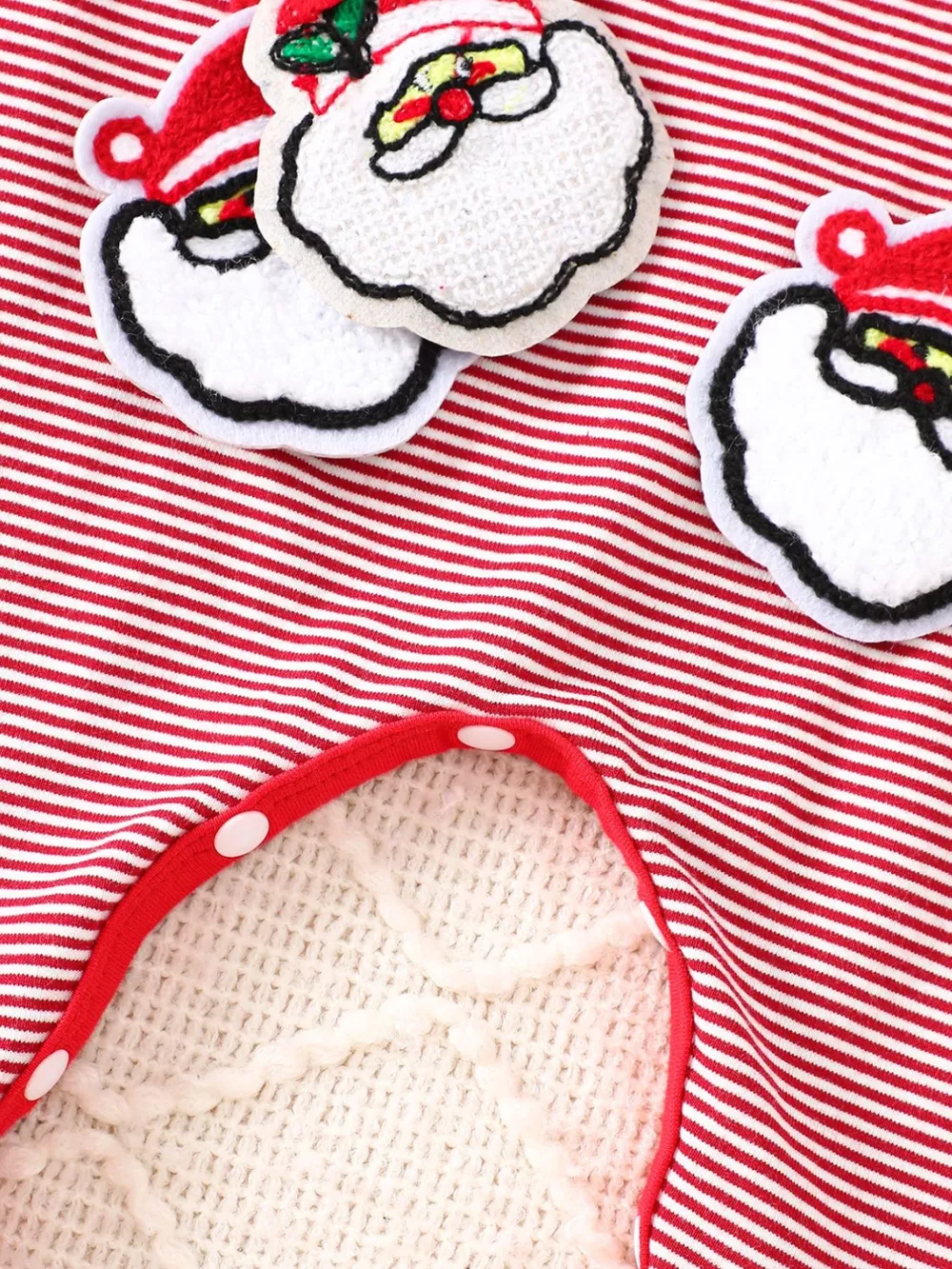 Children's Christmas-Themed Striped Snapped Legs Jumpsuit, image 5