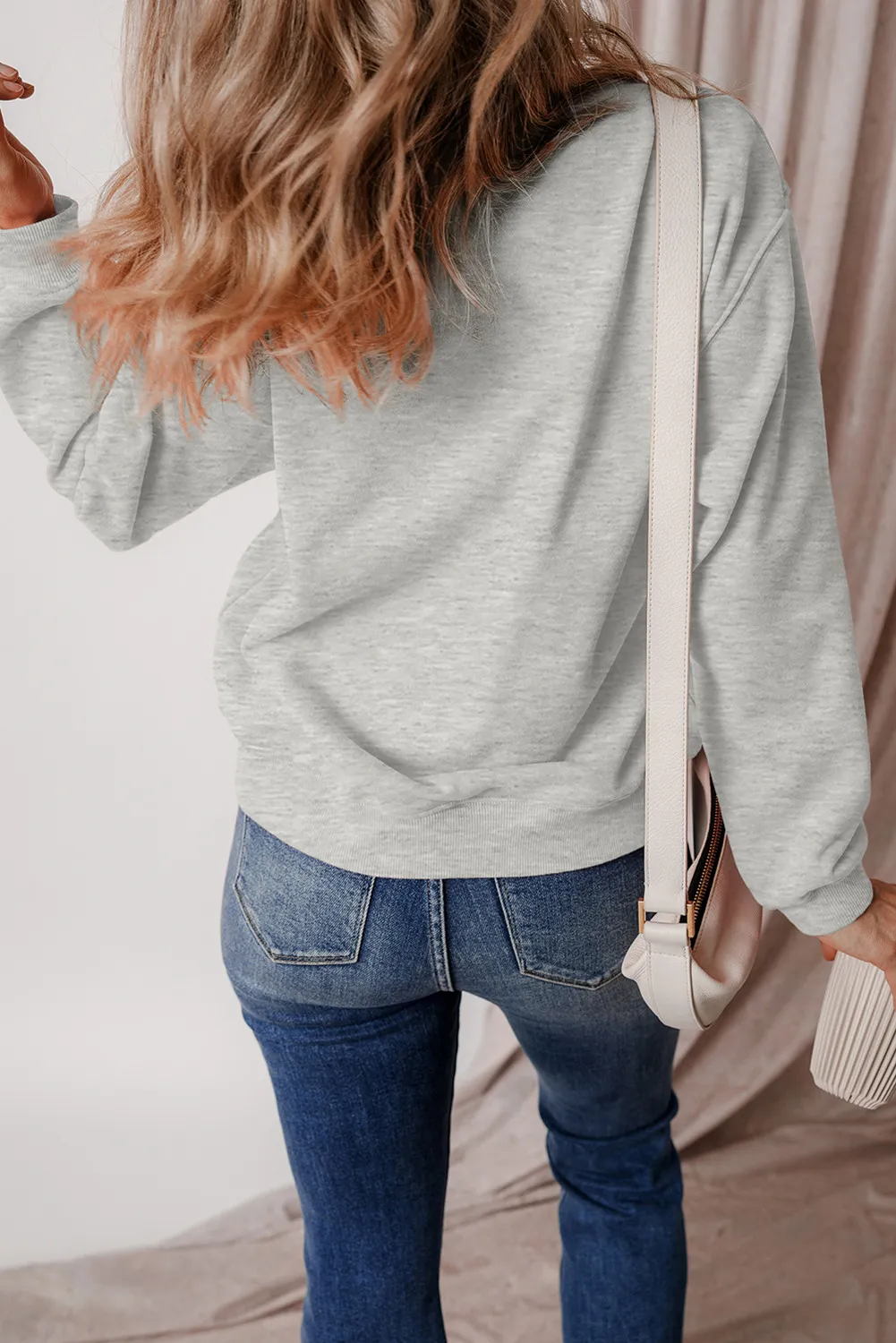 Graphic Round Neck Long Sleeve Sweatshirt, image 3