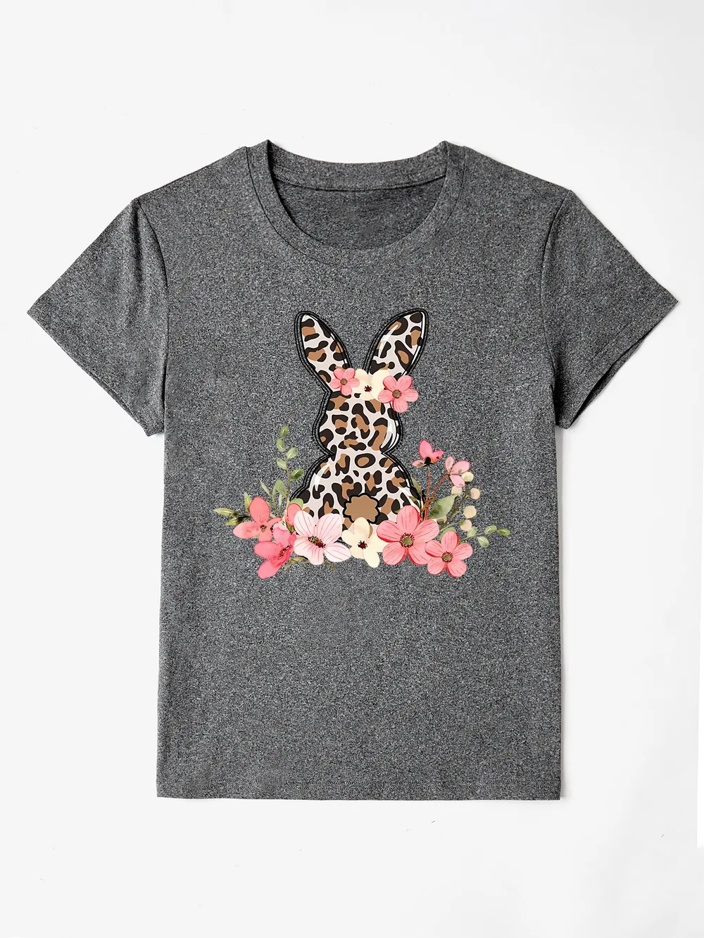 Rabbit Round Neck Short Sleeve T-Shirt, image 13