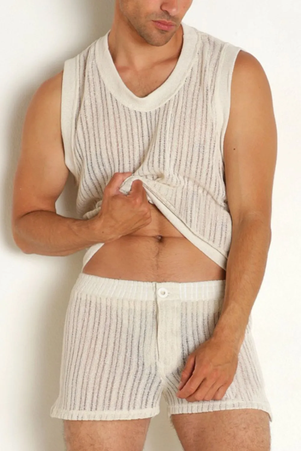 Men's Full Size Round Neck Tank and Shorts Set Plus Size, image 2