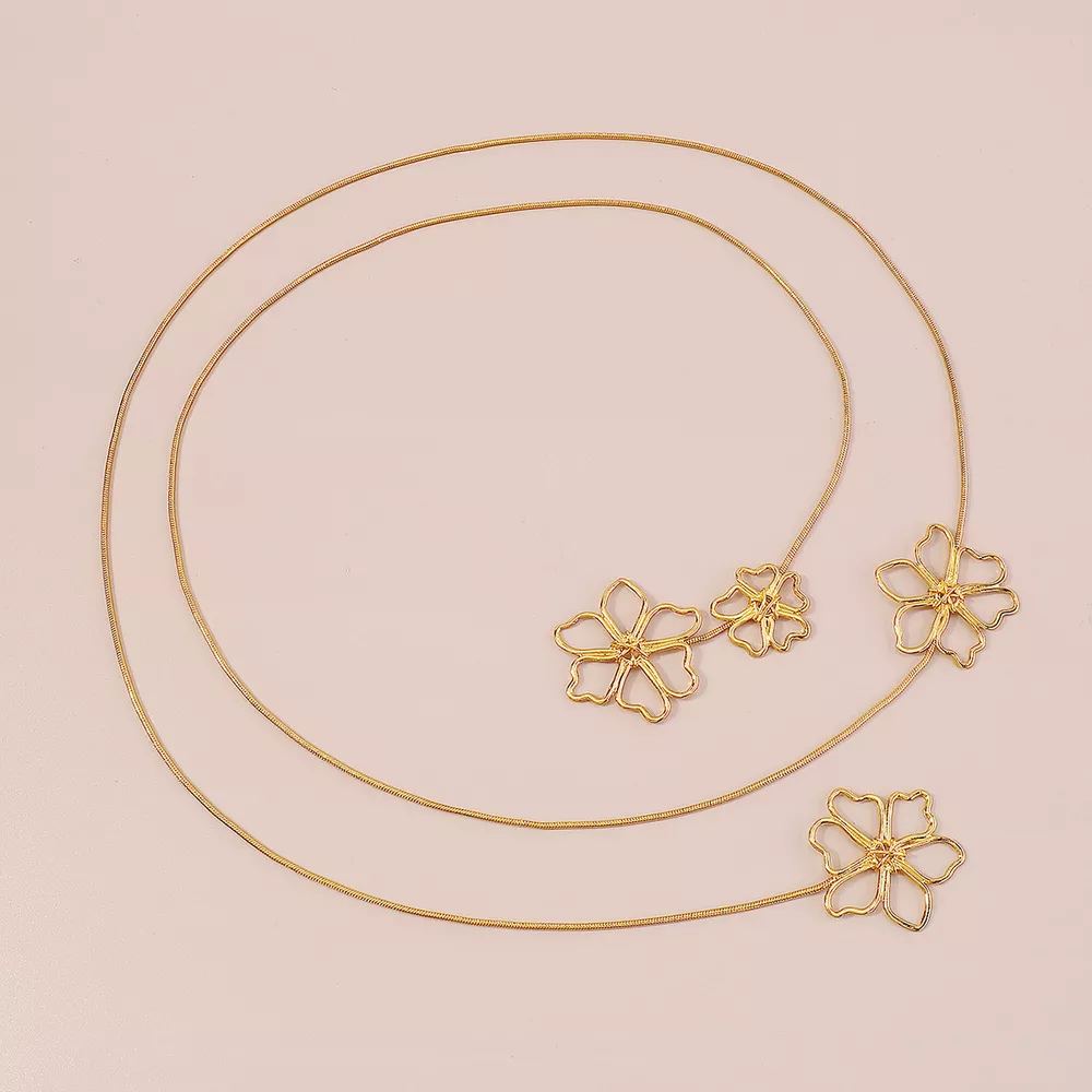 18K Gold-Plated Alloy Flower Necklace, image 3