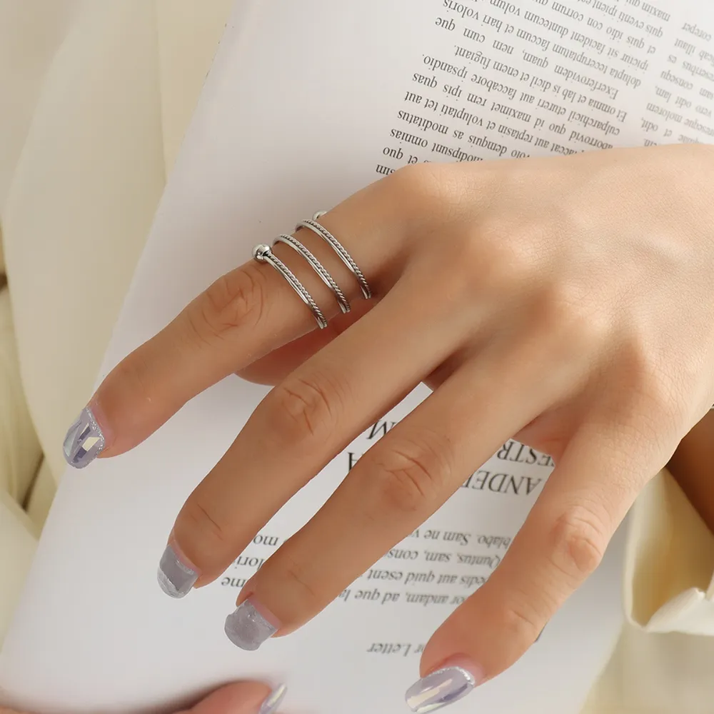 Titanium Steel Wrap Ring, image 4