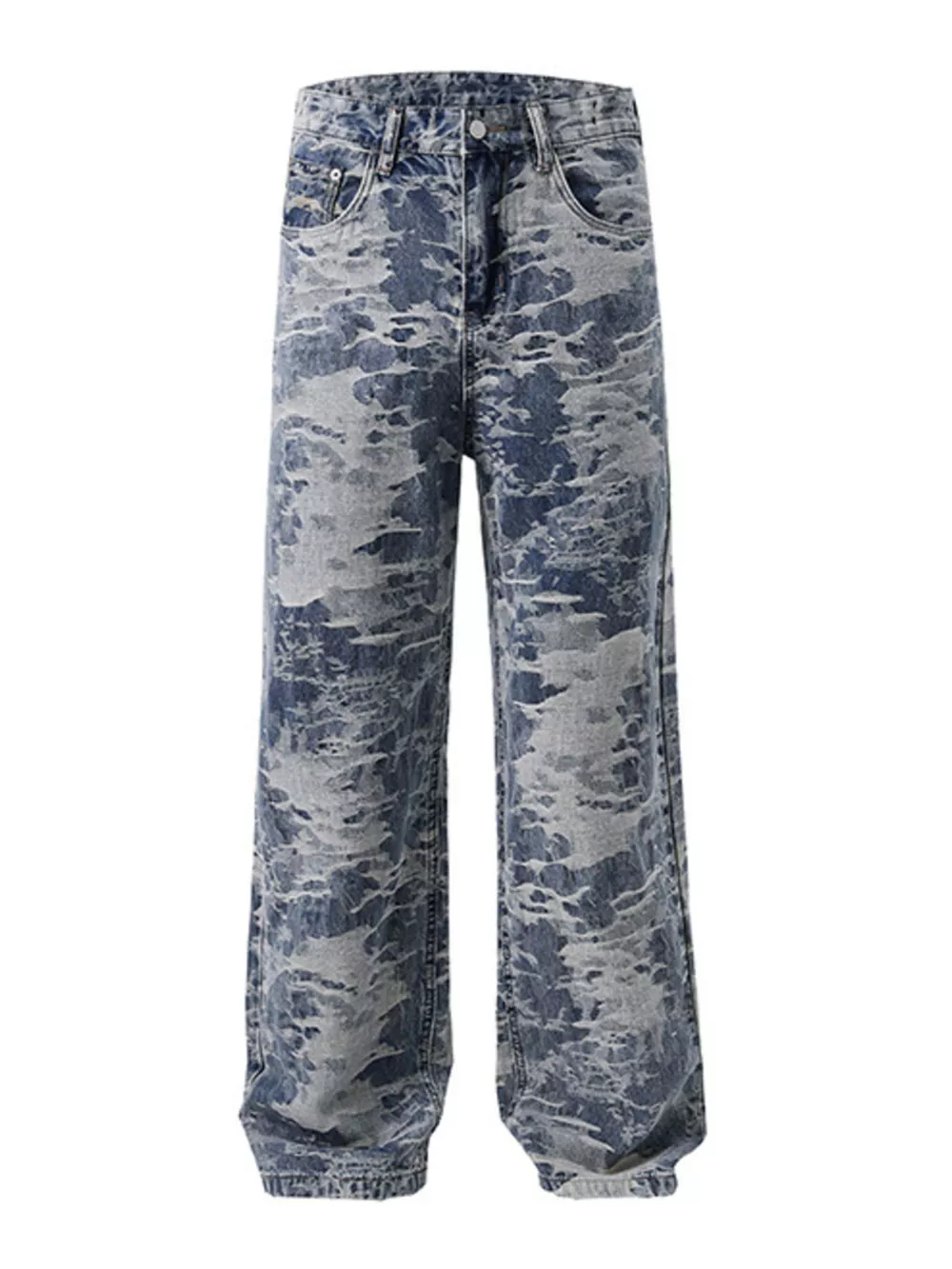 Men's Wash Wide Leg Jeans, image 3