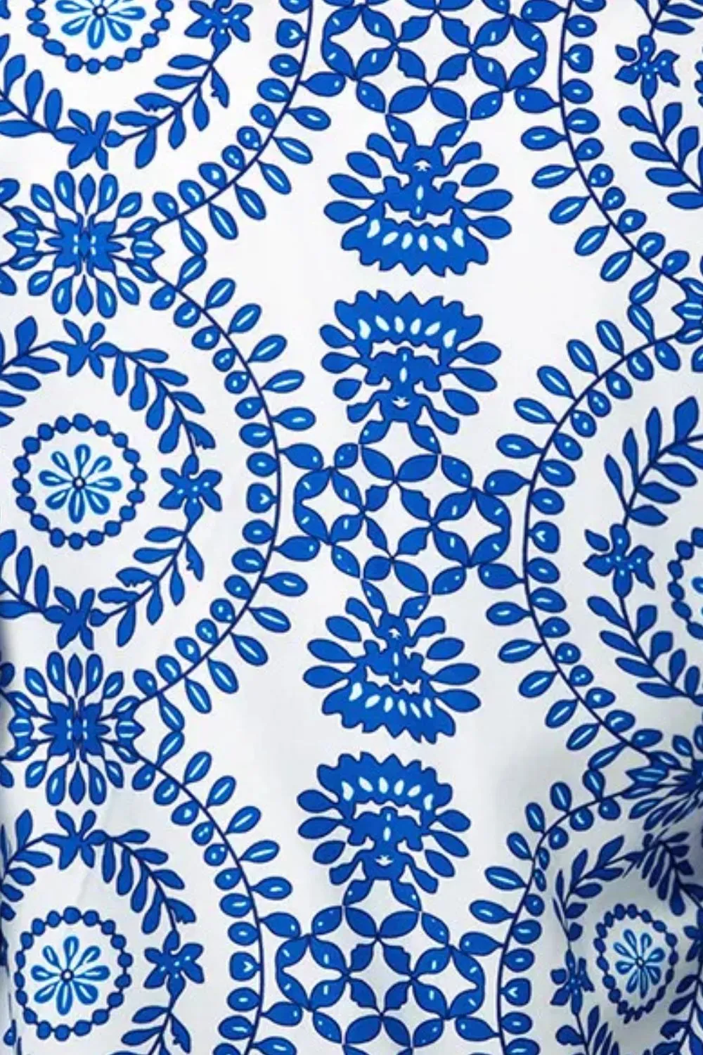 Printed Notched Long Sleeve Blouse, image 3