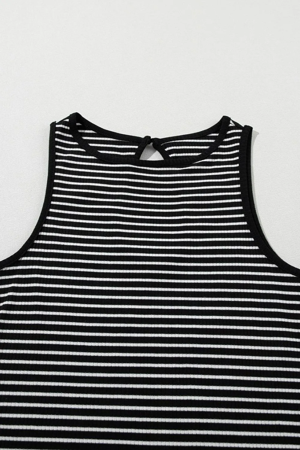Striped Ribbed Round Neck Tank, image 9