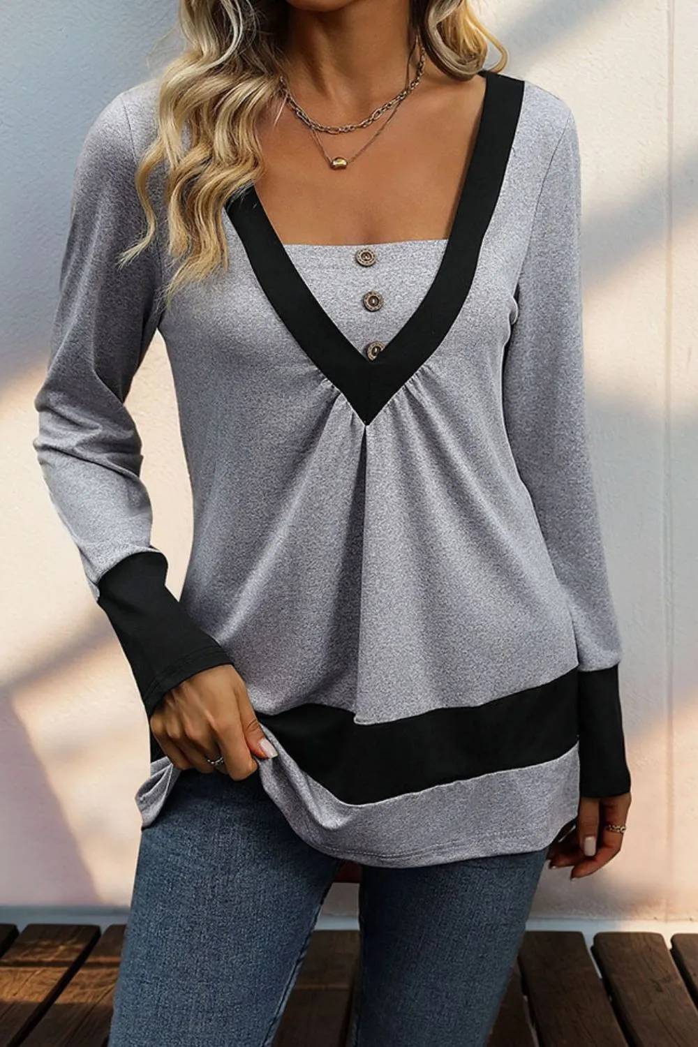 Contrast Long Sleeve T-Shirt, image 3