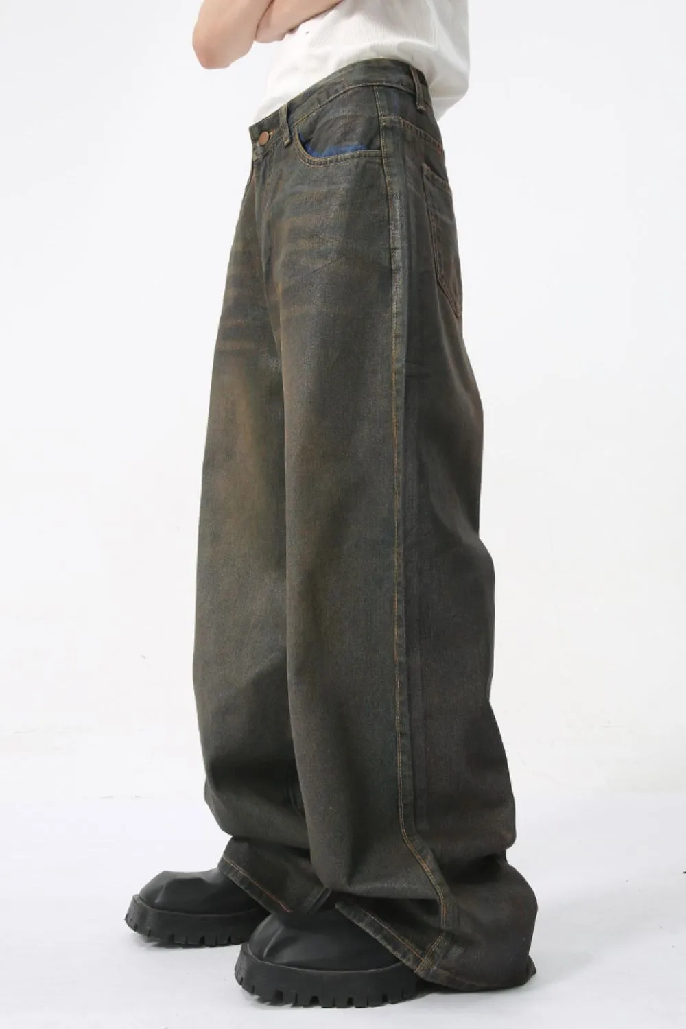 Wide Leg Men's Jeans with Pockets, image 3
