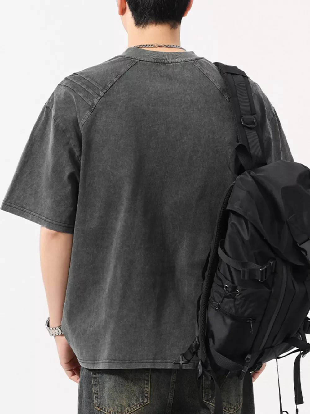 Men's Plus Size Round Neck Short Sleeve T-Shirt, image 4