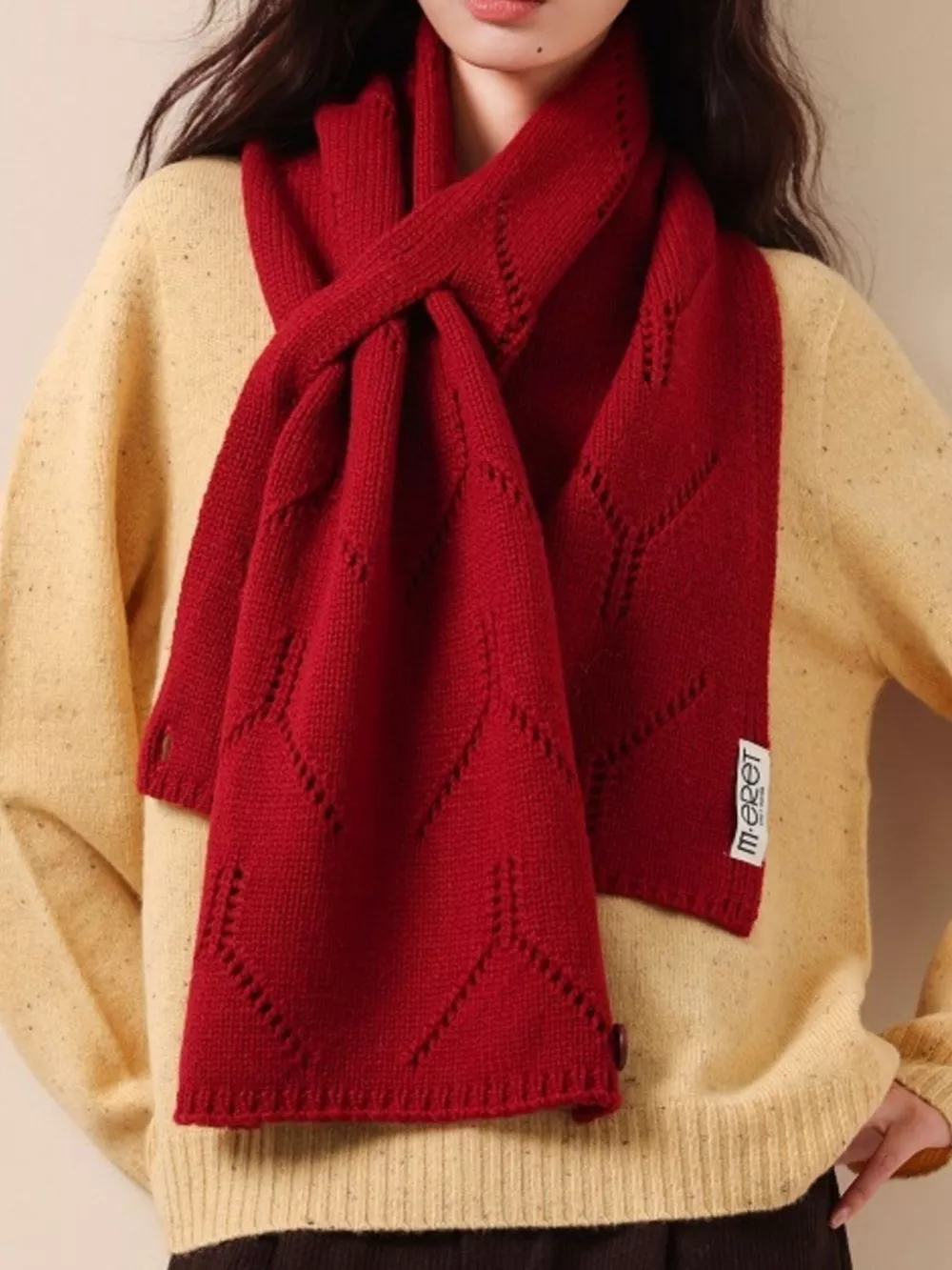 100% Wool Openwork Scarf, image 9