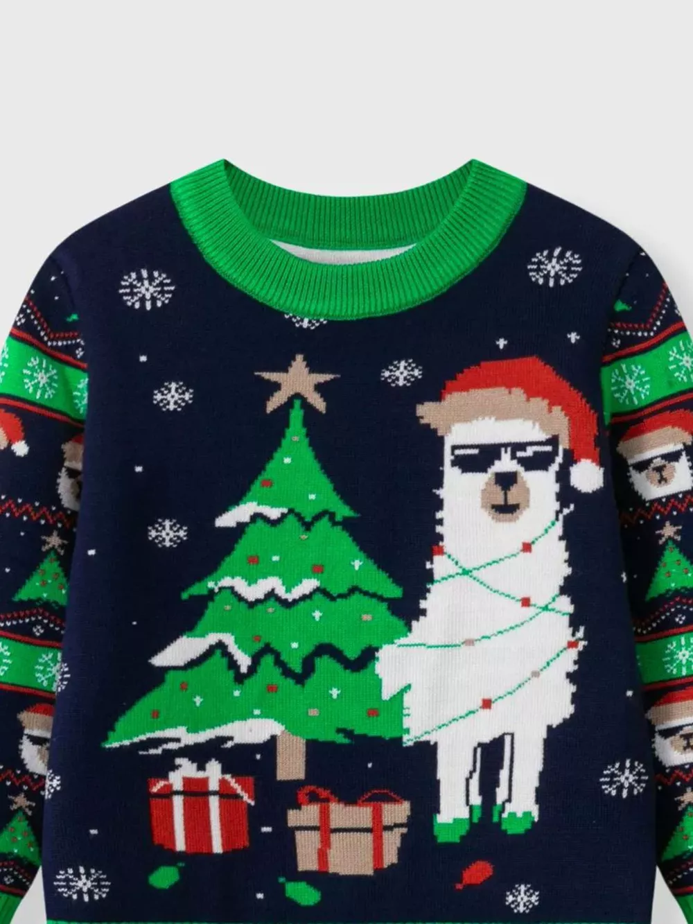 Children's Christmas Tree Round Neck Sweater, image 24