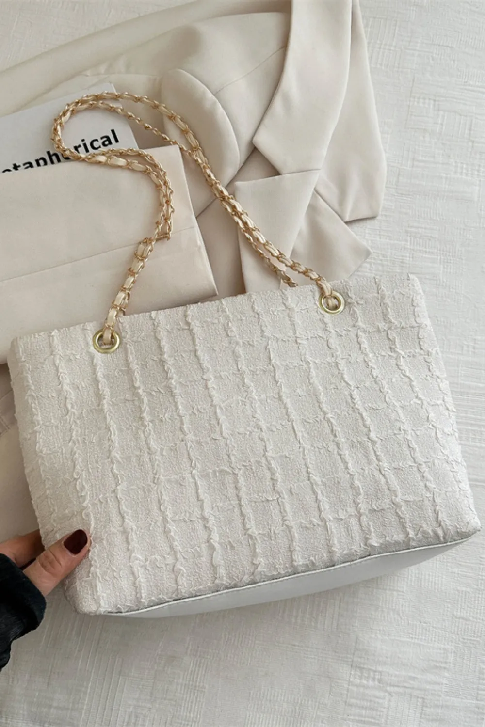 Polyester Texture Chain Tote bag, image 2