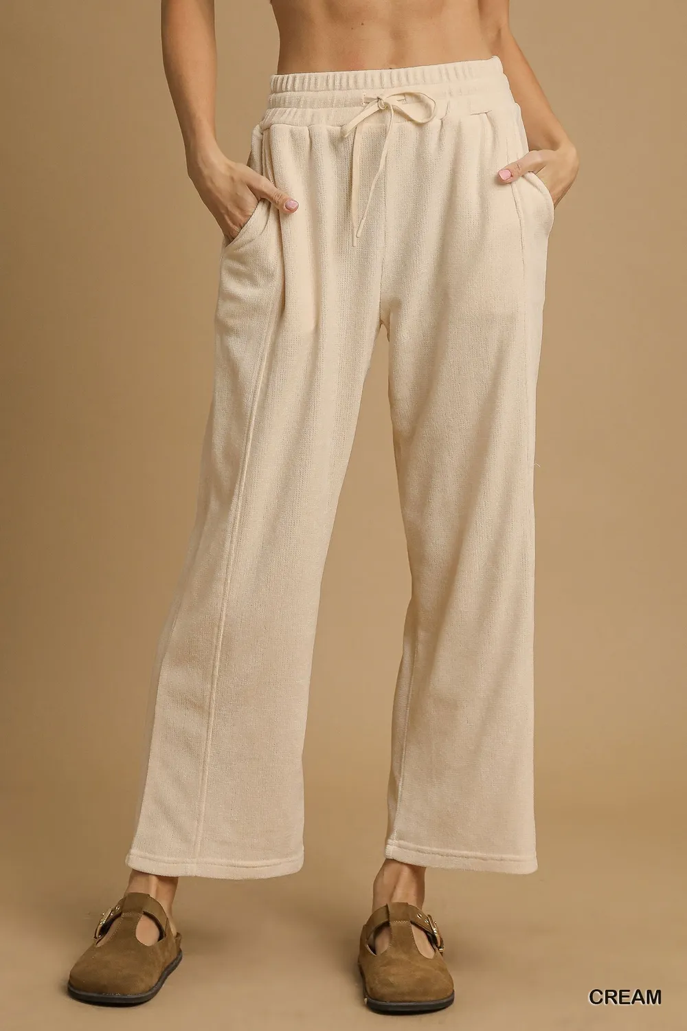 Drawstring Wide Leg Pants