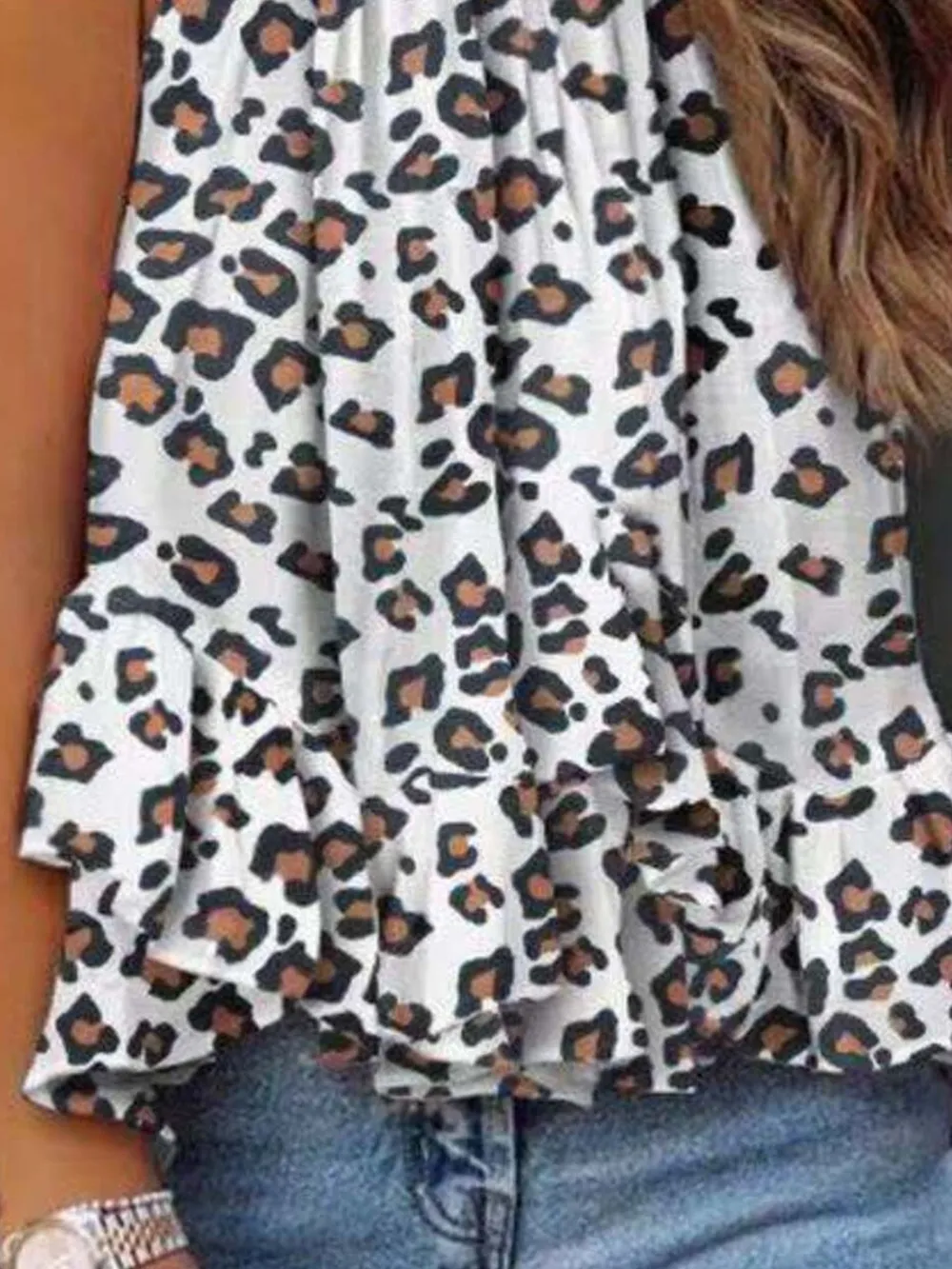 Ruffled Printed Halter Neck Cami Top, image 7