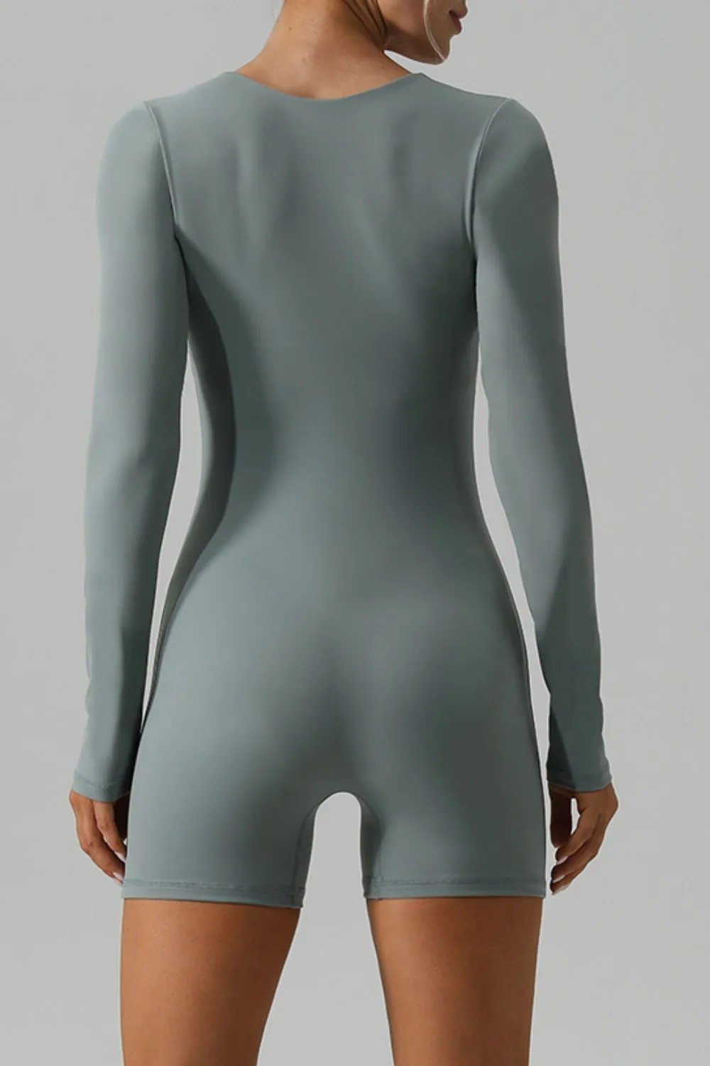 Square Neck Long Sleeve Active Romper, image 7