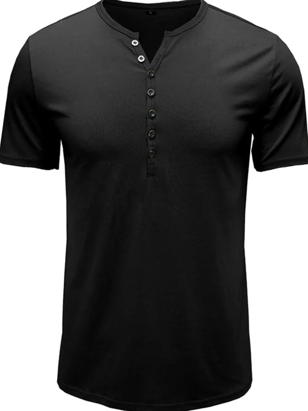 Men's Classic Henley Short Sleeve Polo Shirt, image 2
