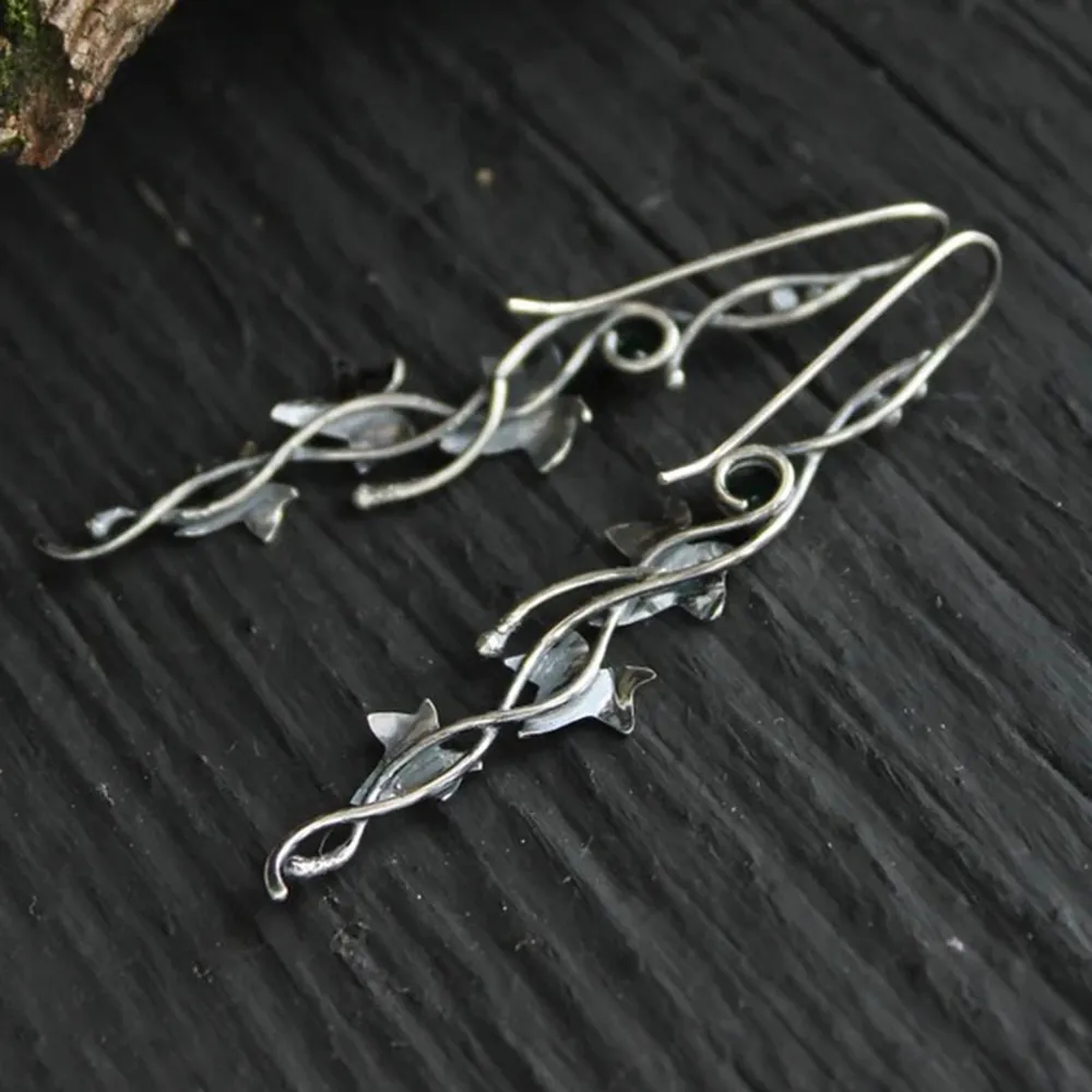 Ivy Leaf Alloy Dangle Earrings, image 3