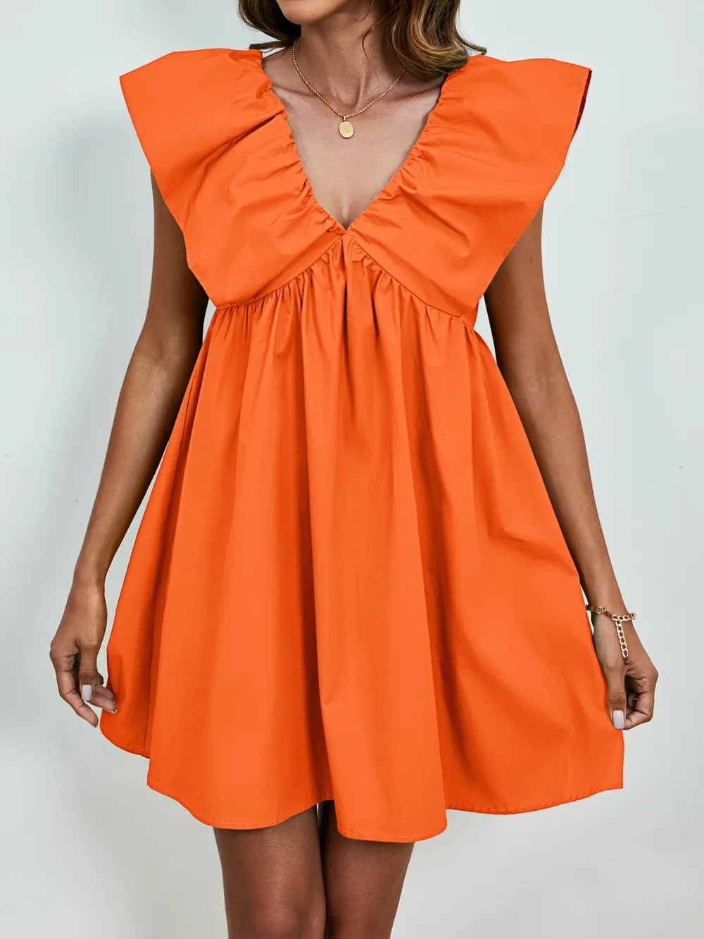 V-Neck Cap Sleeve Mini Dress, image 6