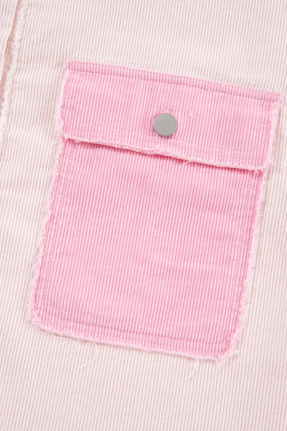 Two-tone Color Exposed Seam Corduroy Shacket, image 8