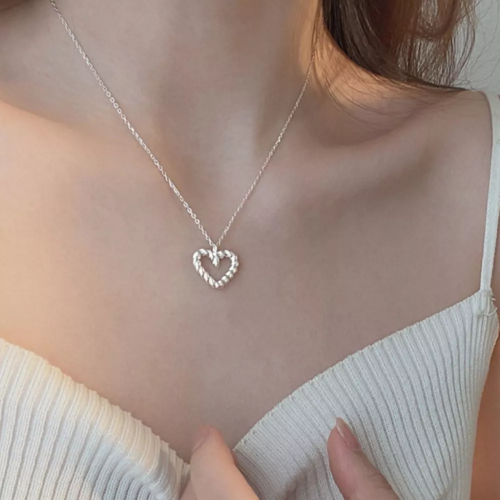 925 Sterling Silver Heart Necklace, image 6