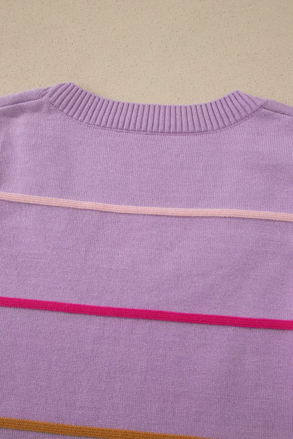 Stripe Round Neck Knitted Sweater Tank, image 6