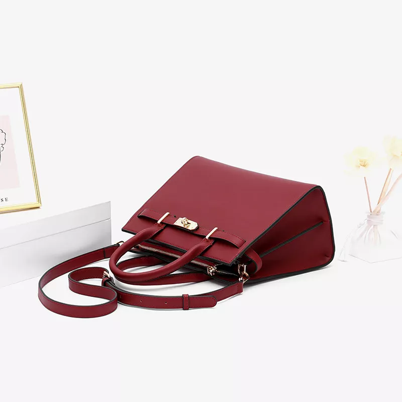 Leather Handbag with Detachable Shoulder Strap, image 6
