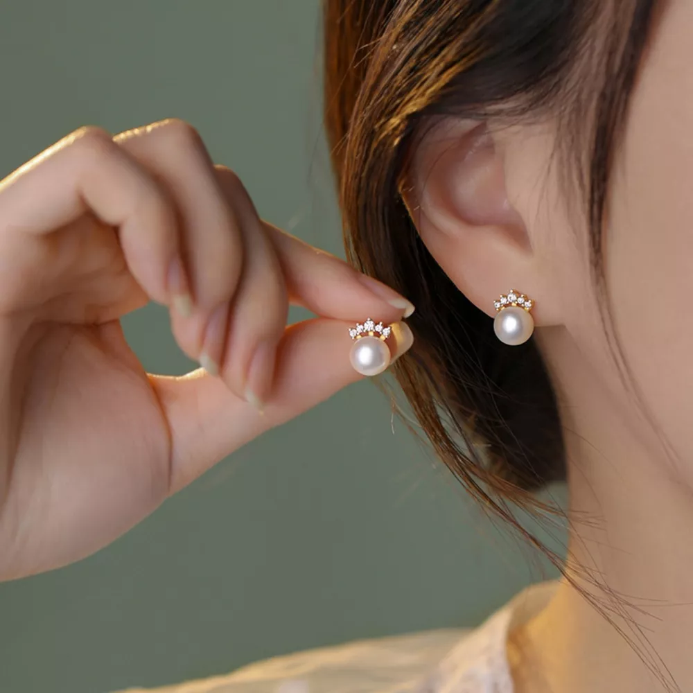 Freshwater Pearl Stud Earrings, image 5
