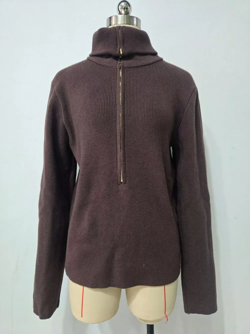 Ribbed Knit Quarter-Zip Sweater, image 6